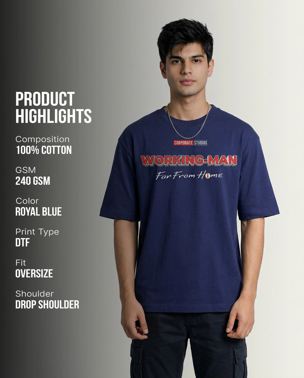 Working Man Royal Blue T-Shirt