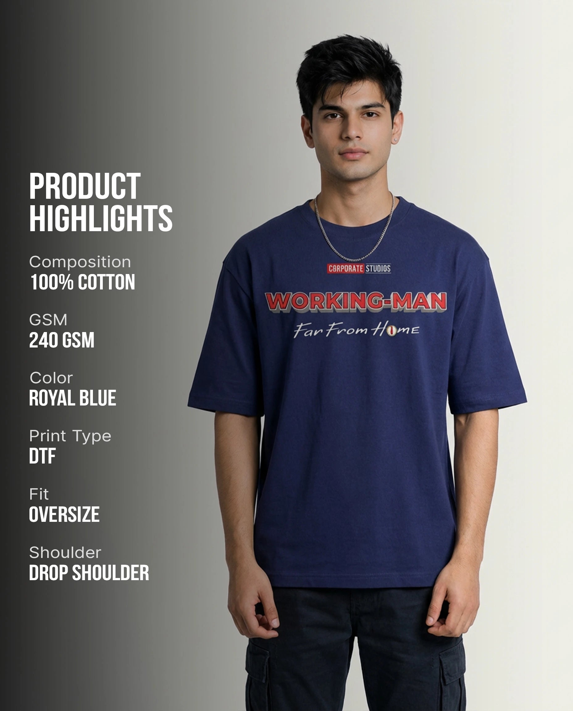 Working Man Royal Blue T-Shirt