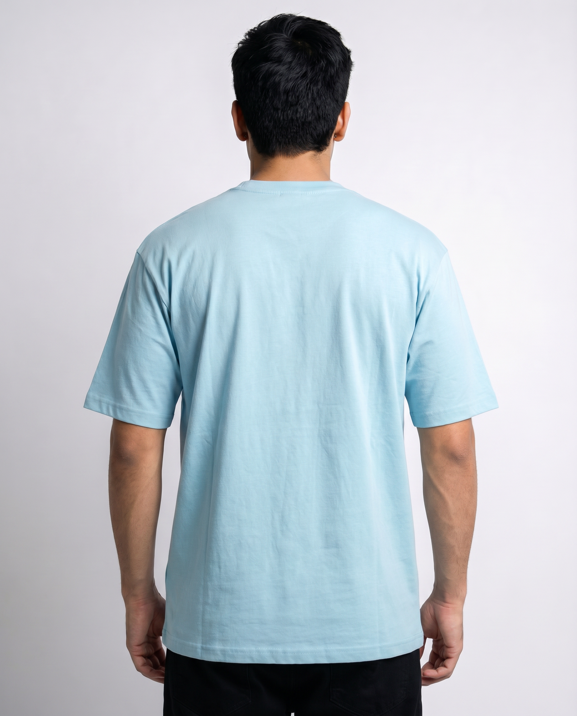 Geometric Football Graphic T-Shirt - Sky Blue