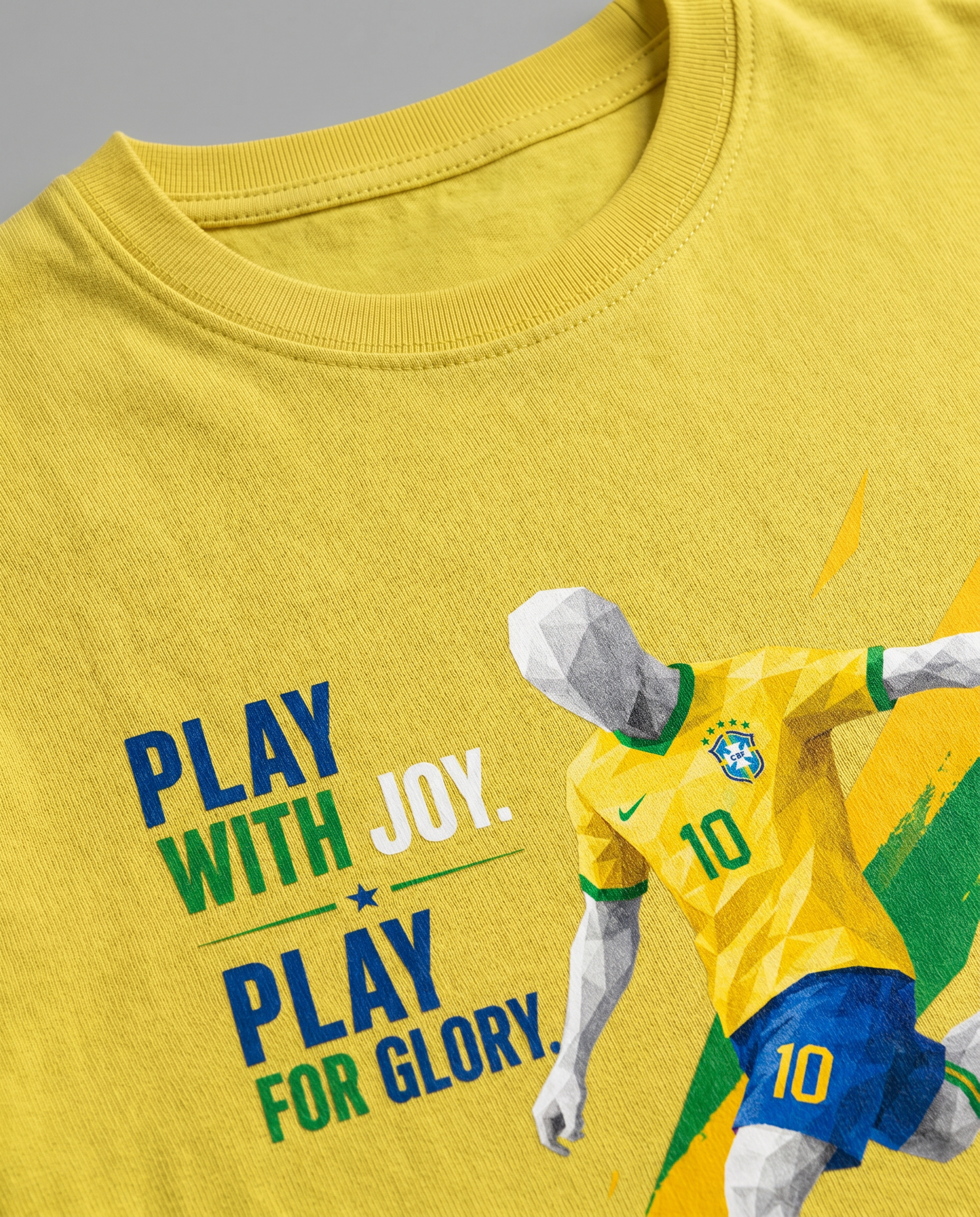 Geometric Football Graphic T-Shirt - Yellow